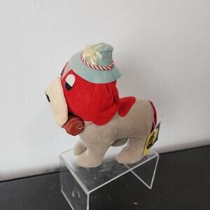 Vintage Gray Red Green 6" Dakin Dream Pets BIG BRUT St. Bernard Dog W/orig tag